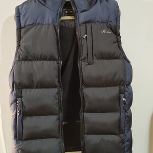 mark. Men's Black and Gray Puffer Vest